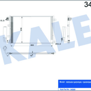 KLİMA KONDENSERİ QASHQAI 2 J10-JJ10 1.6 07 643x377x16 AL/AL - KALE