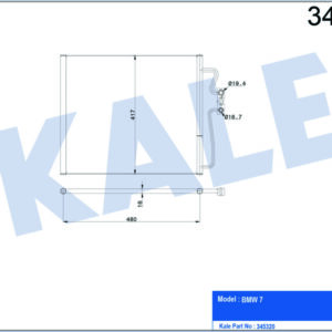 KLİMA KONDENSERİ BMW E38 725 TDS-728İ-730-735-740-750İ-İL 94 OTO.-MEK. AL/AL - KALE