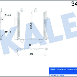 KLİMA KONDENSERİ KURUTUCU İLE P108-C1 II-TOYOTA AYGO 1.0 VTİ-1.2 VTİ 14 MEK AL/AL - KALE