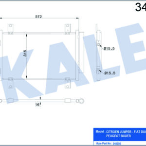 KALE 345350KLİMA KONDENSERİ JUMPER-DUCATO-BOXER 537x340x16 AL/AL - KALE