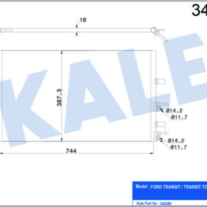 KLIMA RADYATORU TRANSIT V347 V348 2.2TDCI 100PS 120PS 130PS 2.4TDCI 100PS 115PS 140PS 07 - KALE