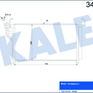 KLİMA KONDENSERİ HYUNDAI H1 2.5 CRDİ 08 685x400x16 AL/AL - KALE