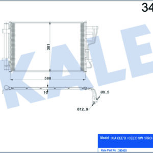 KLİMA KONDENSERİ KIA CEED 1.4İ-1.6İ 07 606x381x16 AL/AL - KALE