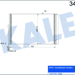 KLİMA KONDENSERİ VW TOUAREG 3.0 TDİ-3.0 TSİ-3.6 FSİ-4.2 FSİ-4.2TDİ 10 OTO.-MEK. AL/AL - KALE