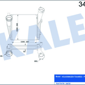 TURBO RADYATÖRÜ INTERCOOLER VW TOUAREG 5.0 TDİ 03-10 -4.2 TDİ 10 AL/PL/BRZ - KALE