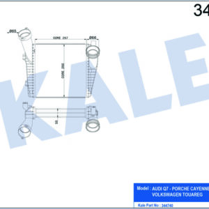 TURBO RADYATÖRÜ INTERCOOLER VW TOUAREG 2.5 R5 TDI 03-10 3.0 V6 TDI 10 Q7 3.0TDI 07 AL/PL/BRZ - KALE