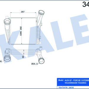 TURBO RADYATÖRÜ INTERCOOLER VW TOUAREG 2.5 R5 TDI 03-10 3.0 V6 TDI 10 Q7 3.0TDI 07 AL/PL/BRZ - KALE