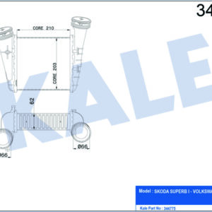 TURBO RADYATÖRÜ INTERCOOLER PASSAT 2.5 TDİ 03-05 MEK/opsiy.OTOM. AL/PL/BRZ - KALE