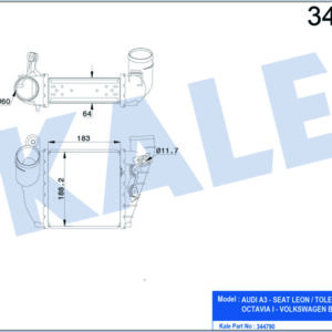 TURBO RADYATÖRÜ INTERCOOLER GOLF IV-LEON 99-06 OCTAVIA 01-06 A3 96-03 1.8T-1.9TDI AL/PL/BRZ - KALE