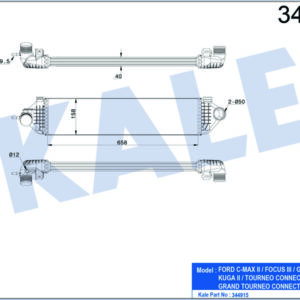 TURBO INTERCOLL RADYATORU FOCUS III III 11 1.6 ECOBOOST C-MAX 06 11 10 1.6 ECOBOOST KUGA 13 TRANSIT CONNECT 13 - KALE