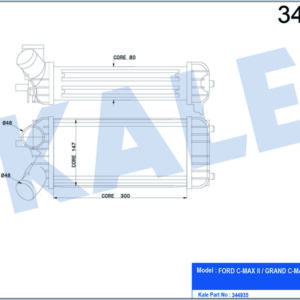 TURBO INTERCOLL RADYATORU FOCUS III CB8 11 14 1.6 TDCİ FOCUS IIII CEW 14 C-MAX 06 11 10 15 1.6 TDCI 300 150 76 - KALE