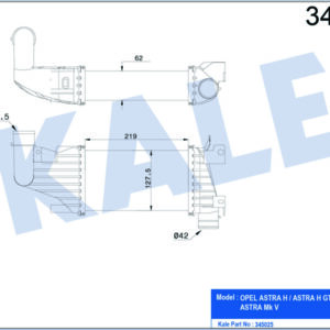 TURBO RADYATÖRÜ INTERCOOLER ASTRA H 1.7 CDTİ 04 218x126x62 AL/PL/BRZ - KALE