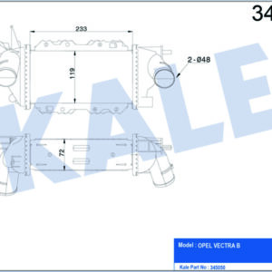 TURBO RADYATÖRÜ INTERCOOLER VECTRA 2.0-2.2 DTİ MEK AL/PL/BRZ - KALE