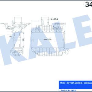 TURBO RADYATÖRÜ INTERCOOLER AVENSIS 2.0 D4D 99-05 65x260x125 AL/PL/BRZ - KALE