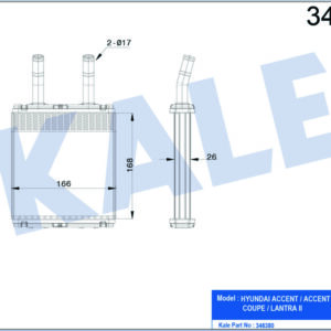 KALORİFER RDAYATÖRÜ BRAZİNG ACCENT 94-99 -GETZ 1.3 02-06 167x165x26 - KALE