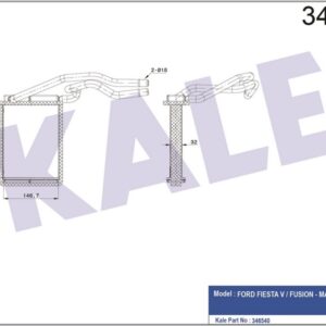 KALORIFER RADYATORU FIESTA V 01 08 FUSION 01 12 MAZDA II 121 - KALE