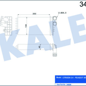 KALORİFER RADYATÖRÜ C4 04 P307 04 AC KLİMASIZ 247x134x42 - KALE