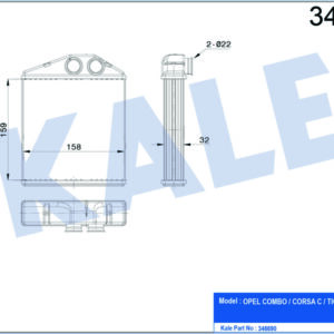 KALORİFER RADYATÖRÜ CORSA C-TIGRA TWINTOP 1.2-1.4-1.8-1.3CDTI-1.7CDTI 00 - KALE