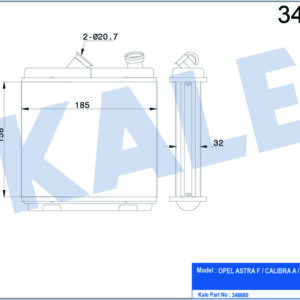 KALORİFER RADYATÖRÜ BRAZİNG ASTRA F-CALIBRA A-VECTRA A ŞAŞI 174x174x42 - KALE