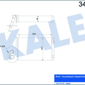 KALORİFER RADYATÖRÜ VW TRANSPORTER T4 1.9D-TD-2.0D-2.4D-2.5D-TD ÖN 234x157x42 AC - KALE