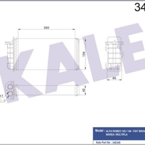 KALORİFER RADYATÖRÜ BRAVO 95-01 BRAVA 95-01 MAREA 96-02 250x140x42 - KALE