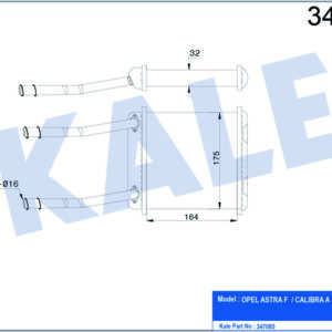 KALORİFER RADYATÖRÜ ASTRA F-CALIBRA A-VECTRA A BORULU KLİMASIZ 175x188x48 - KALE