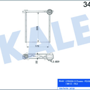 KALORİFER RADYATÖRÜ 308 1.4 16V-1.6 16V 07 C3 1.4VTI 09 KİLİMALI-KİLİMASIZ ARAÇLAR İÇİN - KALE