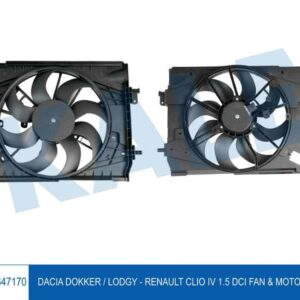 RADYATÖR FAN MOTORU DAVLUMBAZLI CLIO IV-CAPTUR 0.9-1.2-1.5DCI-TCE 13 J5-H5 1.6 18 FAN ŞASESİ 650mm 149mm - KALE