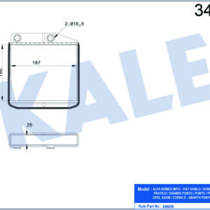 KALORİFER RADYATÖRÜ MITO-DOBLO III-LINEA-FIORINO-PRATICO-GRANDE PUNTO-QUBO-CORSA D 1.2-1.3-1.4 - KALE
