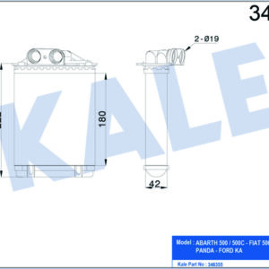 KALORIFER RADYATORU FIAT 500C FIAT 500 FIAT 500L PANDA FORD KA 1.2 1.3 1.4 - KALE