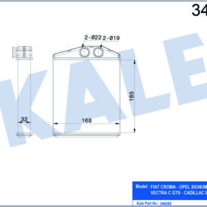 KALORİFER RADYATÖRÜ VECTRA C 02 SIGNUM 03 Z18XER 185x169 - KALE