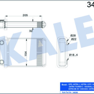 KALORİFER RADYATÖRÜ OPEL ASTRA J-ASTRA J GTC-ASTRA K-CASCADA-ZAFIRA TOURER C - KALE