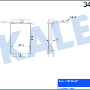 KALORIFER RADYATORU TRANSIT 2.0 2.5D 85 92 T12 T15 92 00 BRAZING - KALE