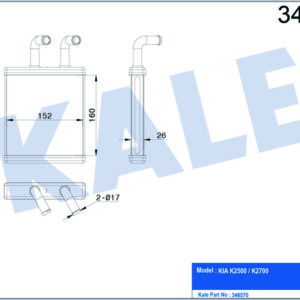 KALORİFER RDAYATÖRÜ BRAZİNG KIA BONGO 170x165x26 - KALE