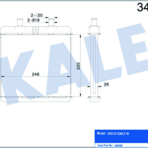 KALORİFER RADYATÖRÜ IVECO DAILY III 05/99 MEK 220x257x26 - KALE