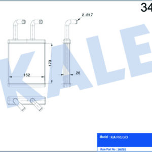 KALORİFER RADYATÖRÜ KIA PREGIO 2.5D-2.5TCI 97 AL-BRZ - KALE