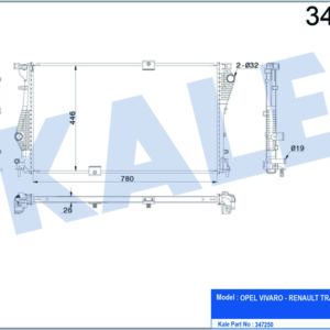 RADYATÖR TRAFIC II-VIVARO 2.0 DCİ-CDTİ 06 M9R 780x462.25x27 MEK AC /- - KALE