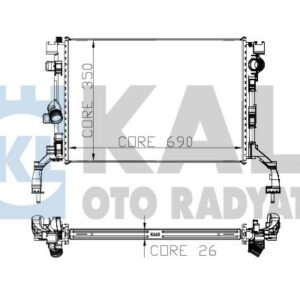 RADYATÖR BRAZİNG LATITUDE 1.5 DCİ-LGN III 1.5 DCİ 07 MEK. 689x328x26 - KALE