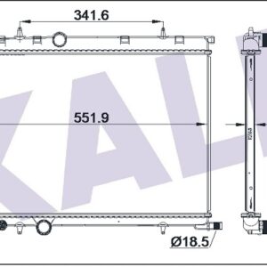 RADYATÖR BRAZİNG KALIN TİP PEUGEOT 206 1.6İ-1.4HDI 98 380X538X26 MEK. - KALE