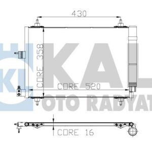 KLİMA KONDENSERİ PARTNER 02 BERLINGO 02 XSARA 00-05 1.9D-2.0HDI 530x362 - KALE