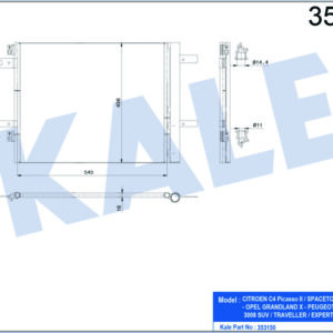 KONDENSER C4-JUMPY-GRANDLAND X-P308 II-P308 SW-P3008 SUV-TRAVELLER-EXPERT-TOYOTA PROACE - KALE