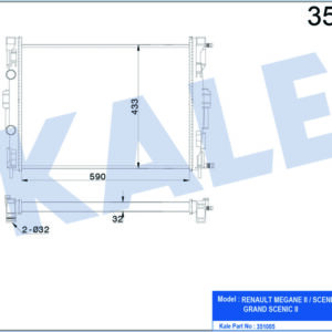 RADYATÖR MEGANE II-SCENIC II 1.4-1.6 16V 02- - KALE