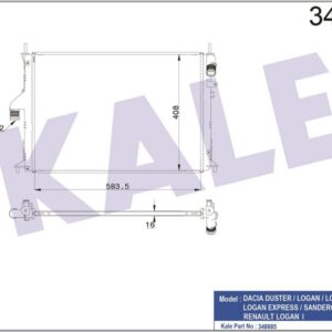 RADYATÖR DUSTER-LOGAN 05 -LOGAN MCV-LOGAN EXPRESS-SANDERO 08 - LADA LARGUS MT AC - KALE