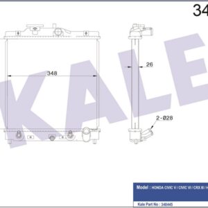 RADYATÖR CIVIC V-CIVIC VI-HR-V-ROVER 45-400 1.5-1.6 16V 91- 95-1.4-1.5-1.6 95- 01 AT - KALE