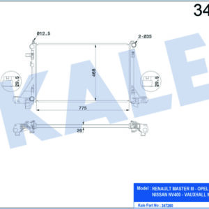 RADYATÖR MASTER III-MOVANO B 2.3DCI-CDTI 10 KLİMALI 773x469x26 mm - KALE