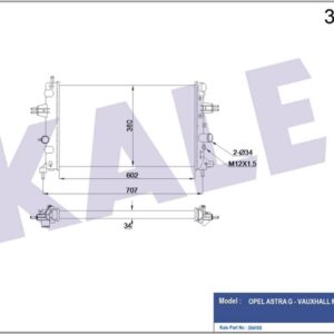 RADYATÖR ASTRA G 1.6 Z16XEP AC MEK 600x375x26 - KALE