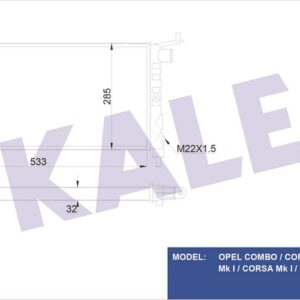 RADYATÖR OPEL COMBO-CORSA B-TIGRA - KALE
