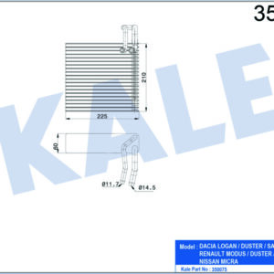 KLİMA EVAPORATÖR LOGAN 11 MODUS 04 DUSTER 10 MICRA 03-10 1.0-1.2-1.4 16V - KALE