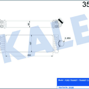 TURBO INTERCOOLER RADYATOR TRANSIT V347 11 14 V362 14 CUSTOM 12 2.2TDCI 155PS ARKADAN CEKER - KALE