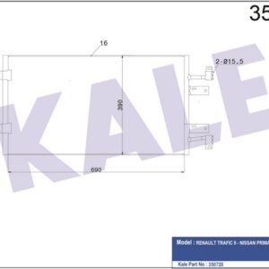 KLİMA KONDENSERİ TRAFIC II 2.0-2.5 DCİ VİVARO 2.0-2.5 CDTİ 01 OTO.-MEK. - KALE